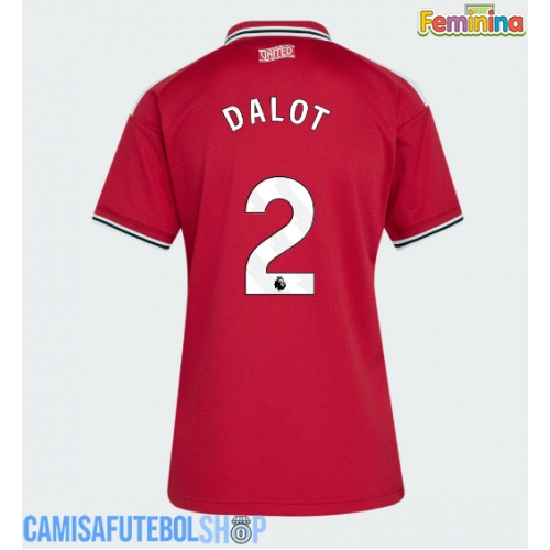 Camisa de time de futebol Manchester United Diogo Dalot #2 Replicas 1º Equipamento Feminina 2026-27 Manga Curta